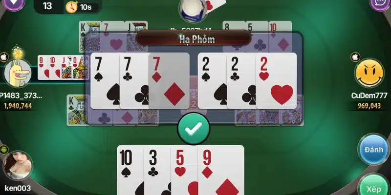 Đánh giá các tình huống phổ biến trong phỏm 9 cây